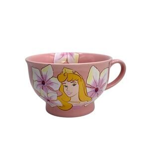 Aurora Sleeping Beauty Disney Store Pink Butterfly Flower Coffee Mug Tea Cup EUC